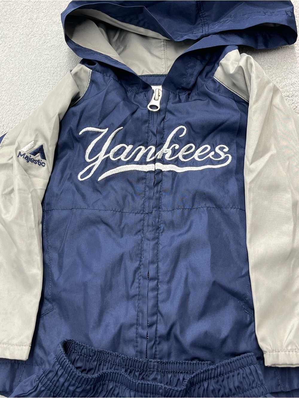Majestic New York Yankees Navy & Gray Kids Windbreaker Set Boys Size 12 Months - Picture 3 of 5